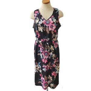 West Loop Women's Floral Printed Drawstring Dress size Large